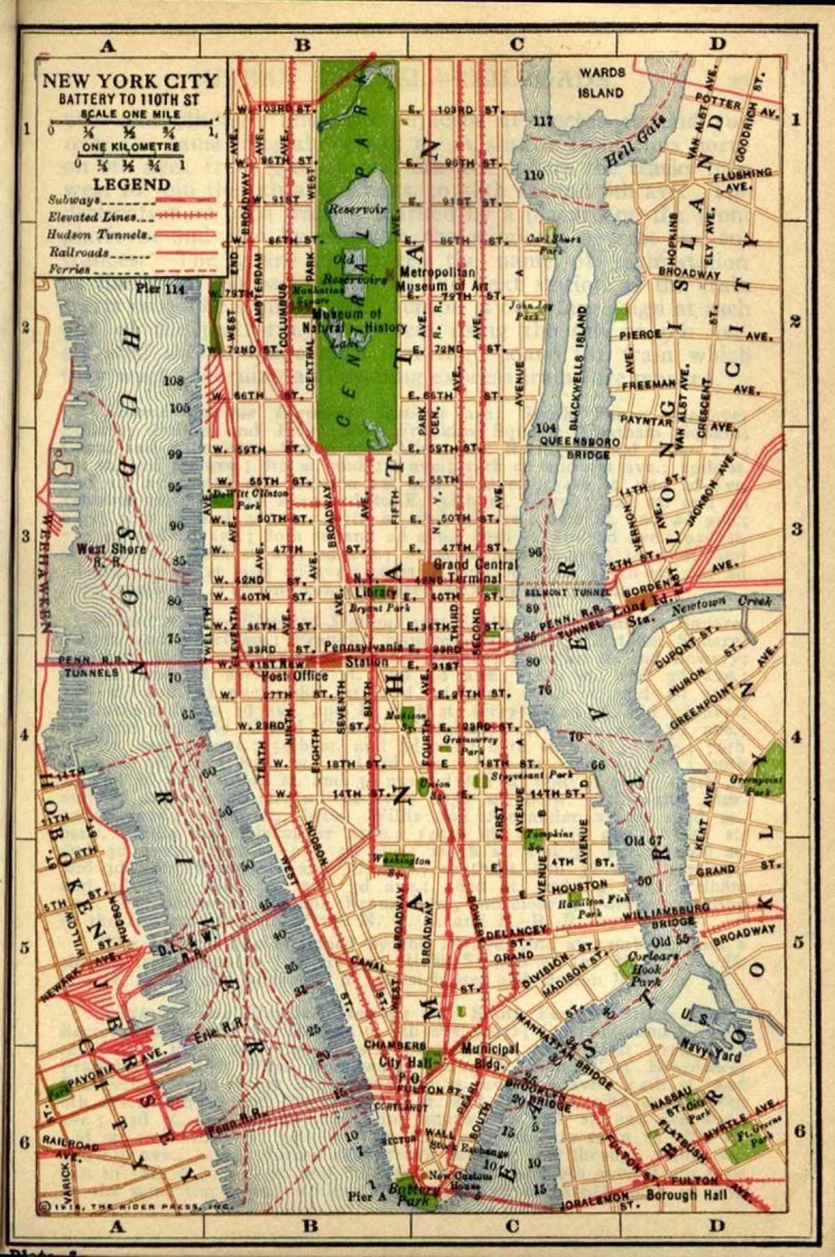 peta lama Manhattan