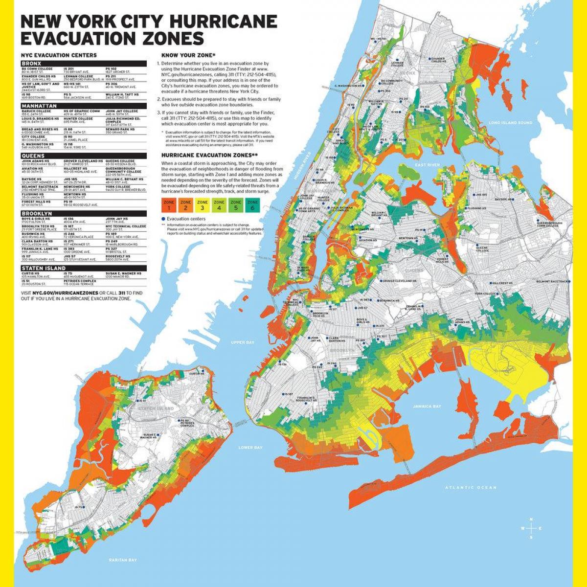 Manhattan banjir peta zon