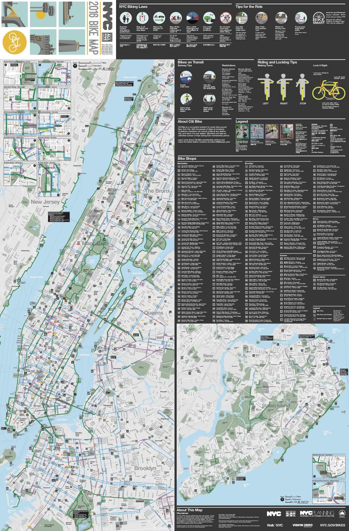 Manhattan basikal lane peta