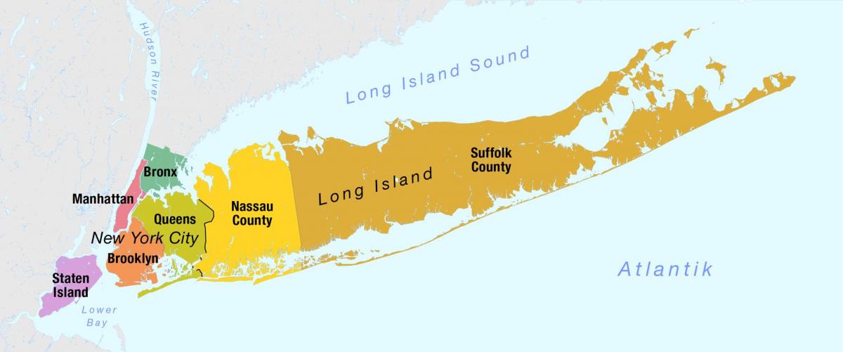 peta New York Manhattan dan long island