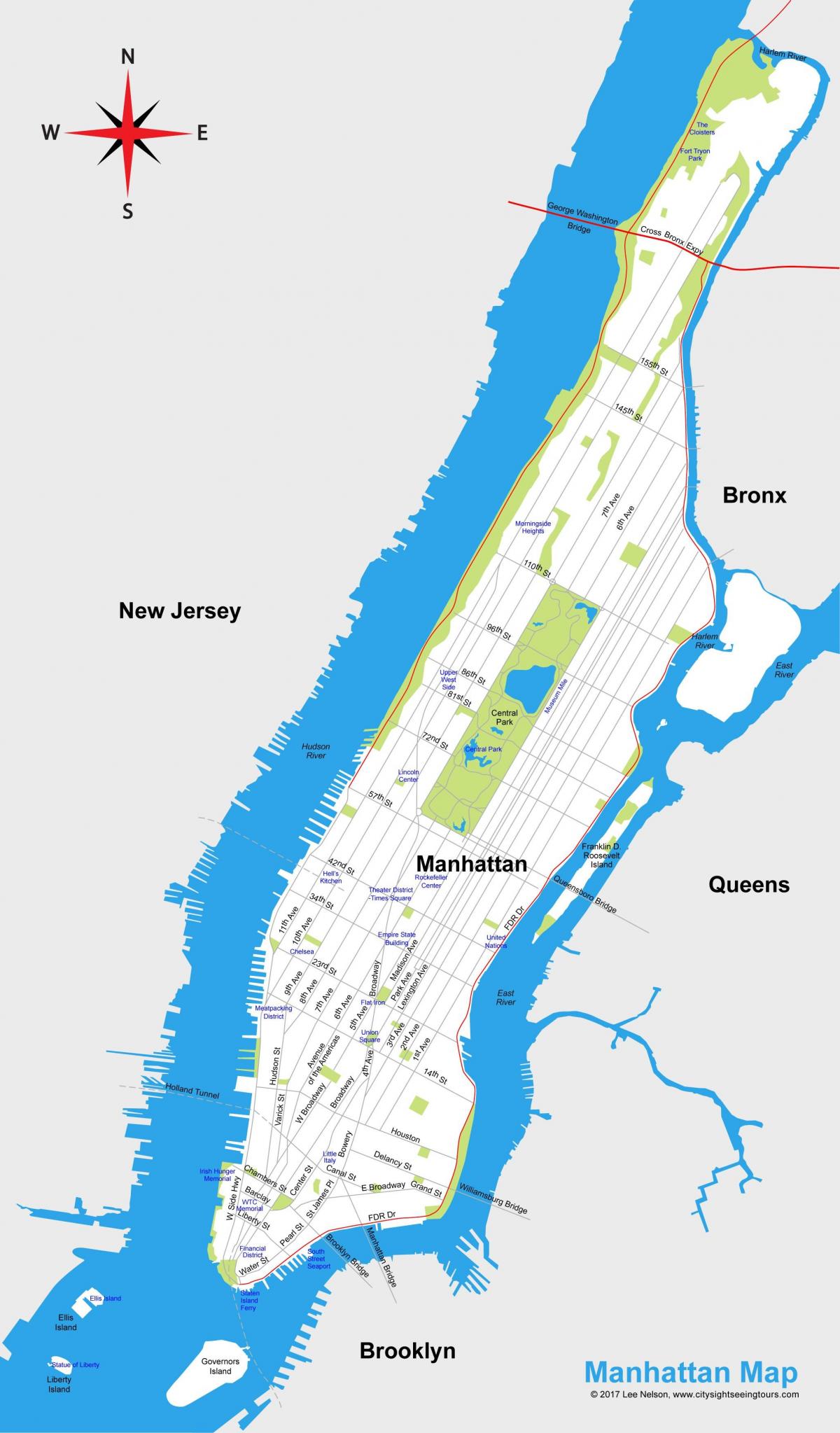 Manhattan peta bandar cetak