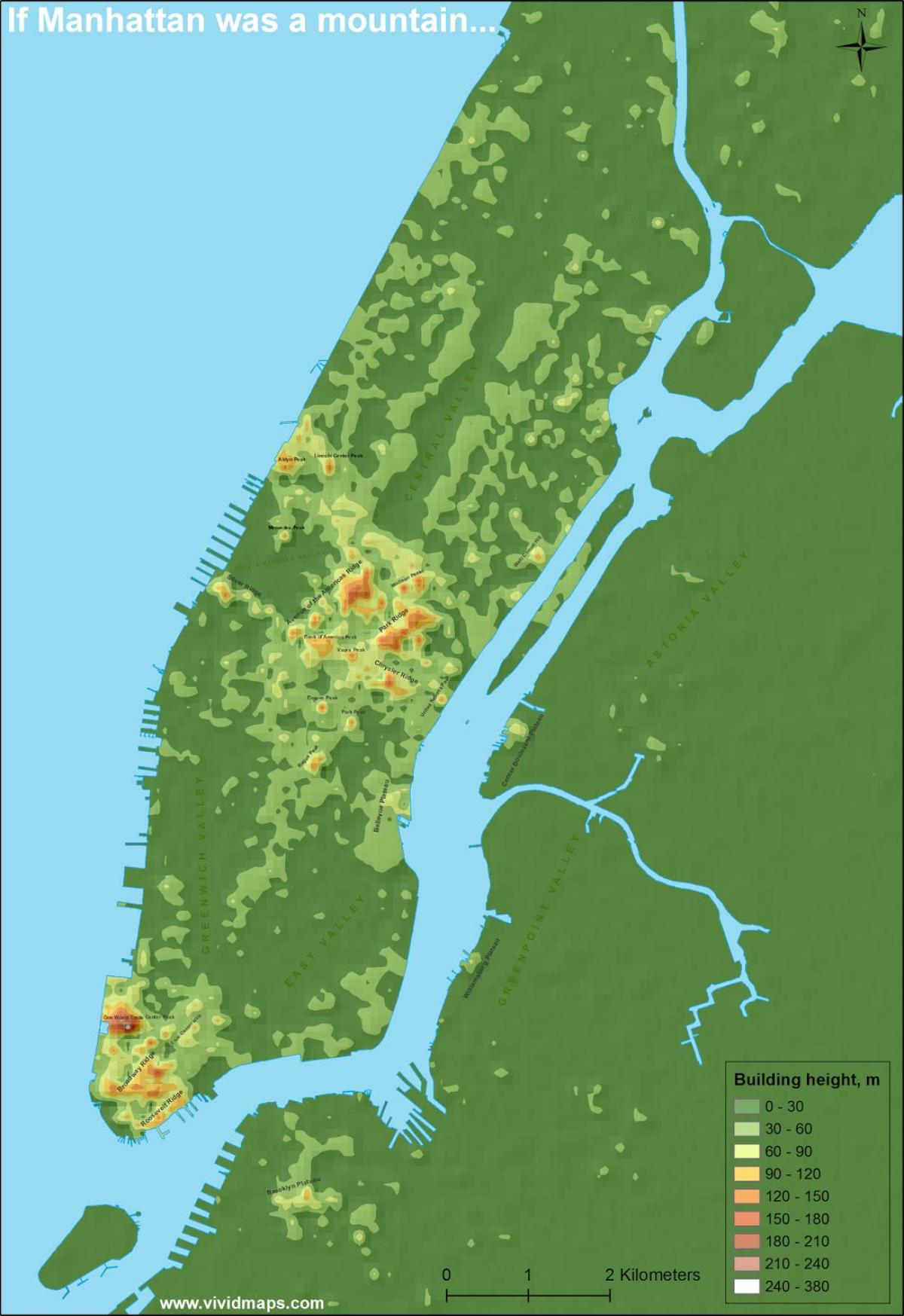 ketinggian peta Manhattan