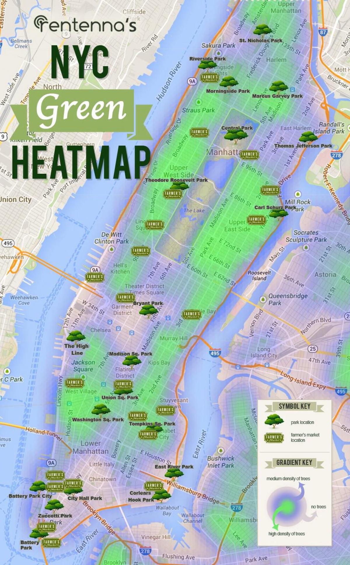 peta Manhattan taman