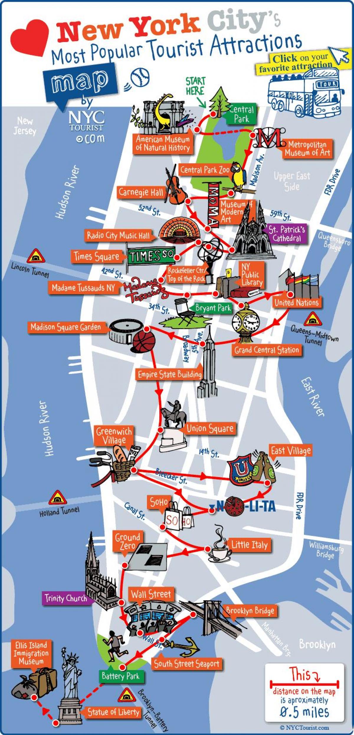 peta Manhattan New York tarikan