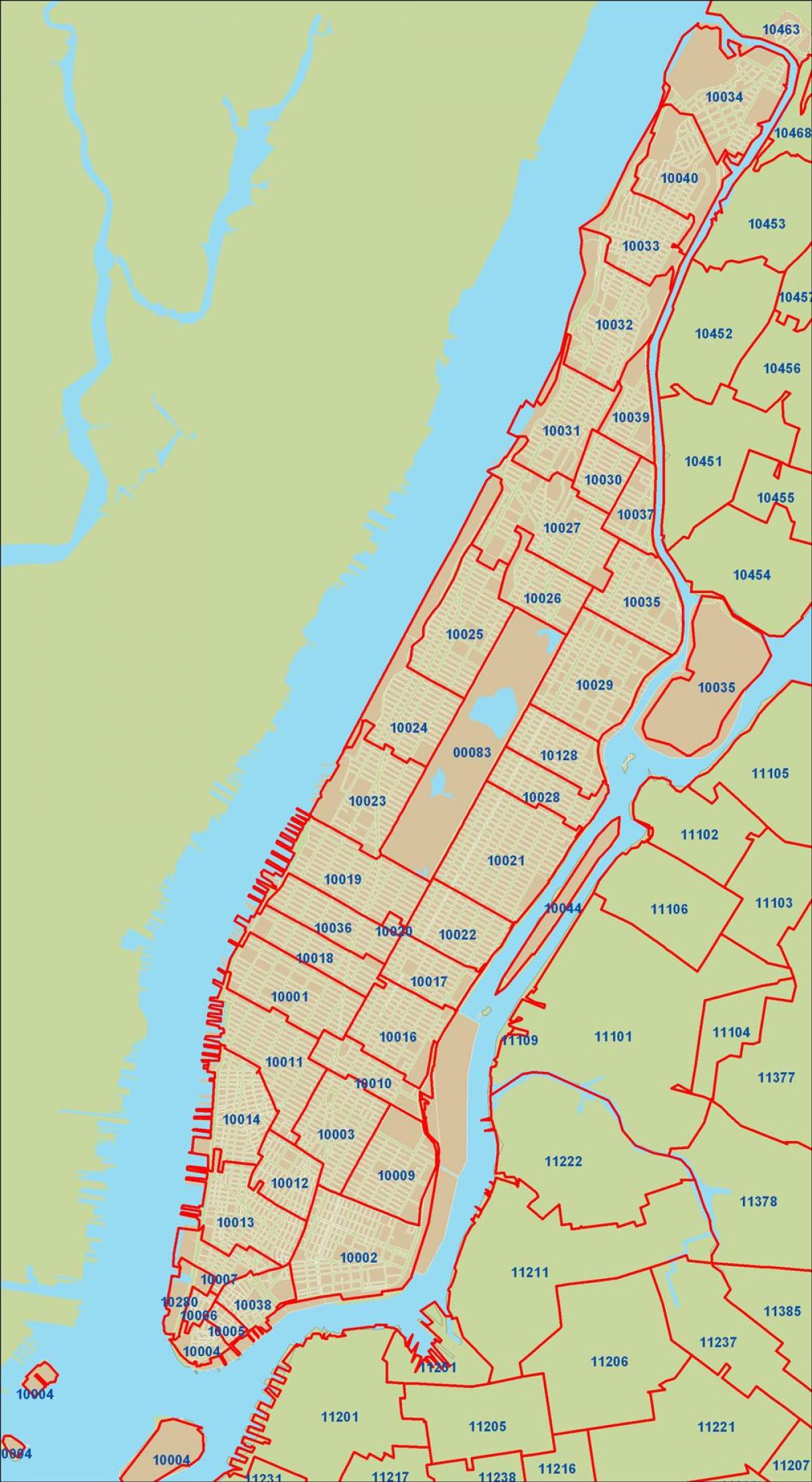 NYC zip code peta Manhattan