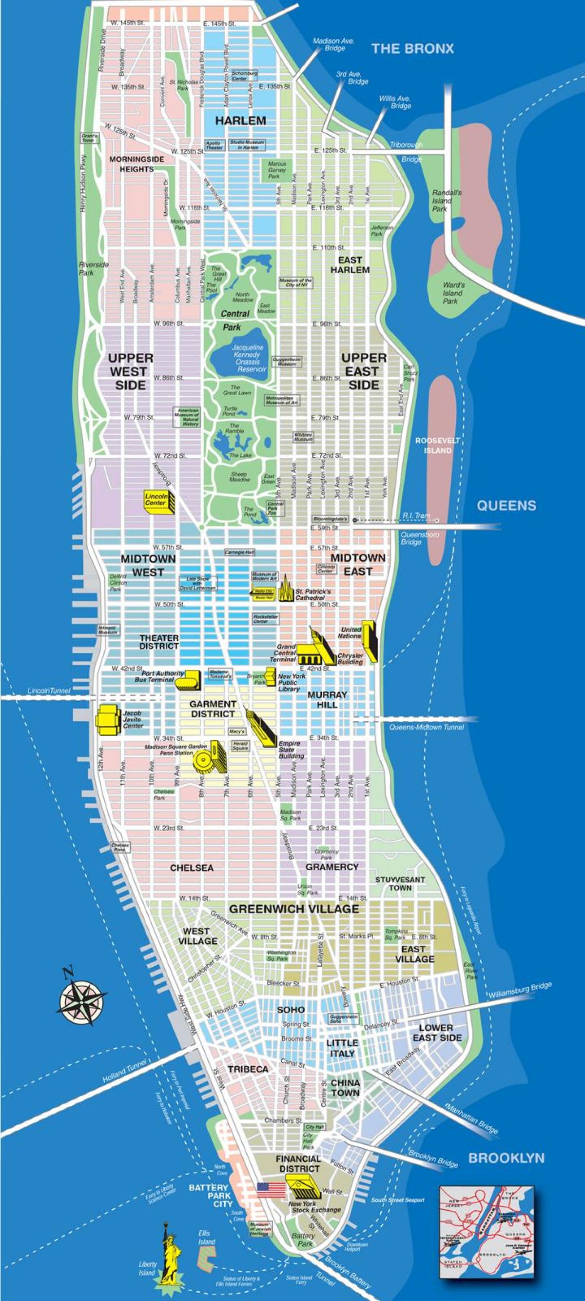 peta Manhattan atas kawasan