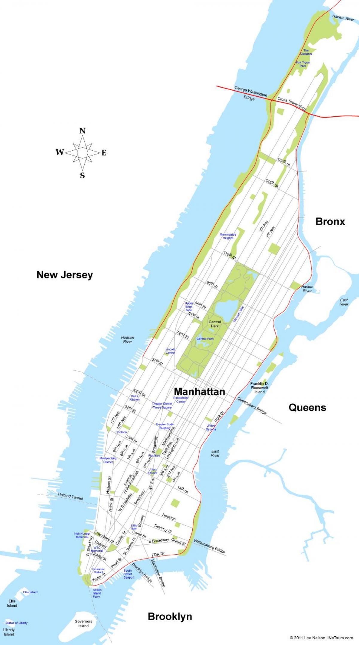 peta Manhattan pulau New York