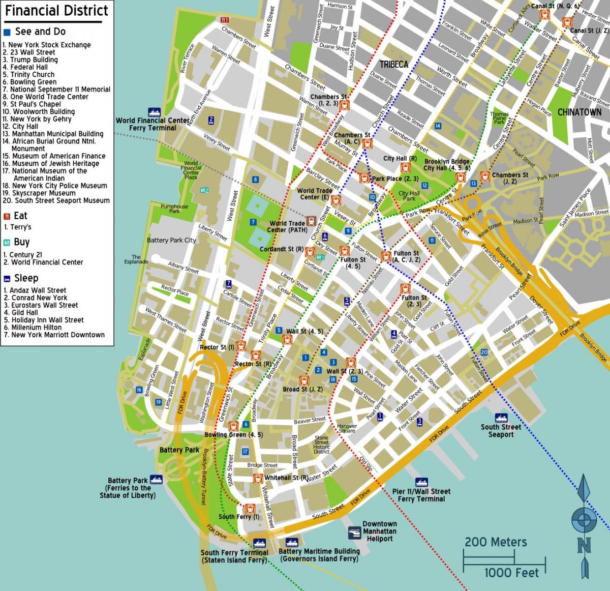 peta pusat kota Manhattan ny