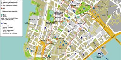 Peta Manhattan dengan nama-nama jalan