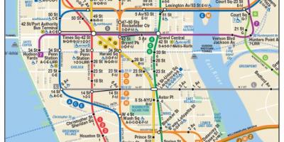 Peta Manhattan kereta bawah tanah