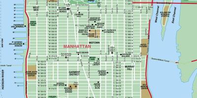Manhattan peta jalan detail yang tinggi