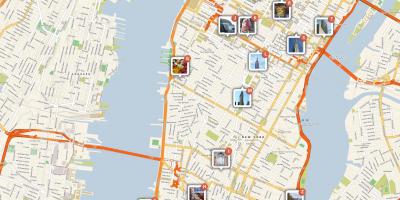 Peta Manhattan dengan mata menarik