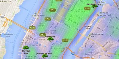 Peta Manhattan taman