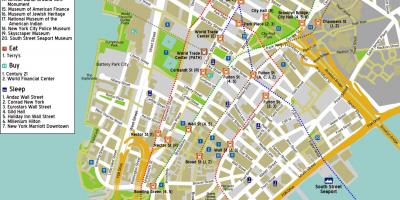 Peta pusat kota Manhattan ny